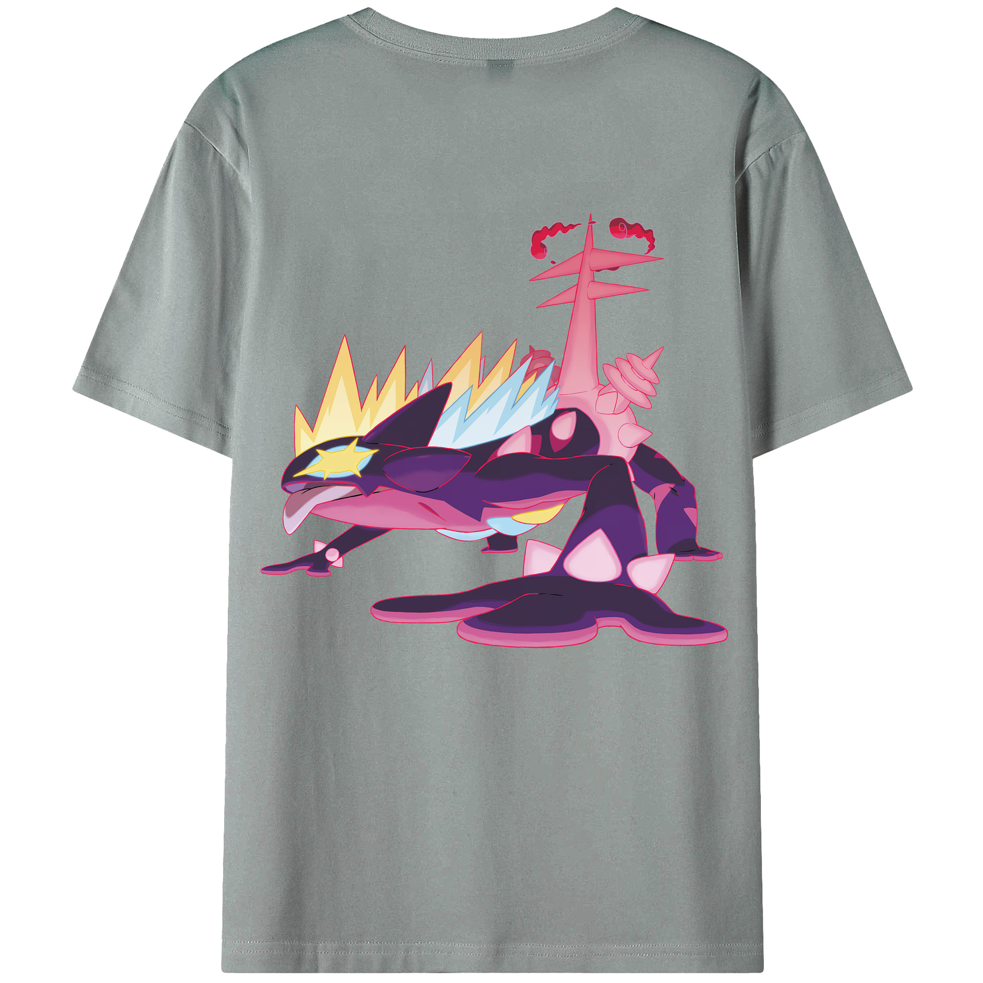（画像用） ポケットモンスター Pokémon 綿100％ メンズ半袖Tシャツ（バックプリント） 通気性